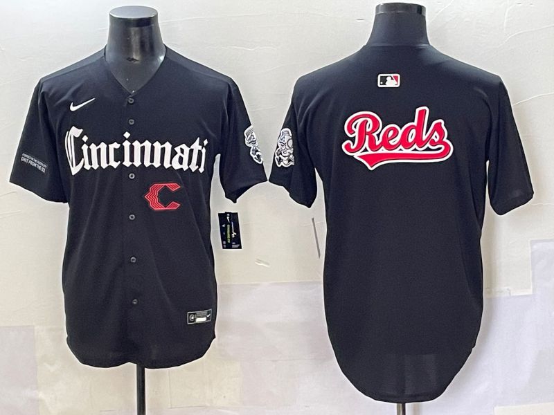 Men 2025 Cincinnati Reds Blank Black Five generations Joint Name Nike MLB Jersey style 7->cincinnati reds->MLB Jersey